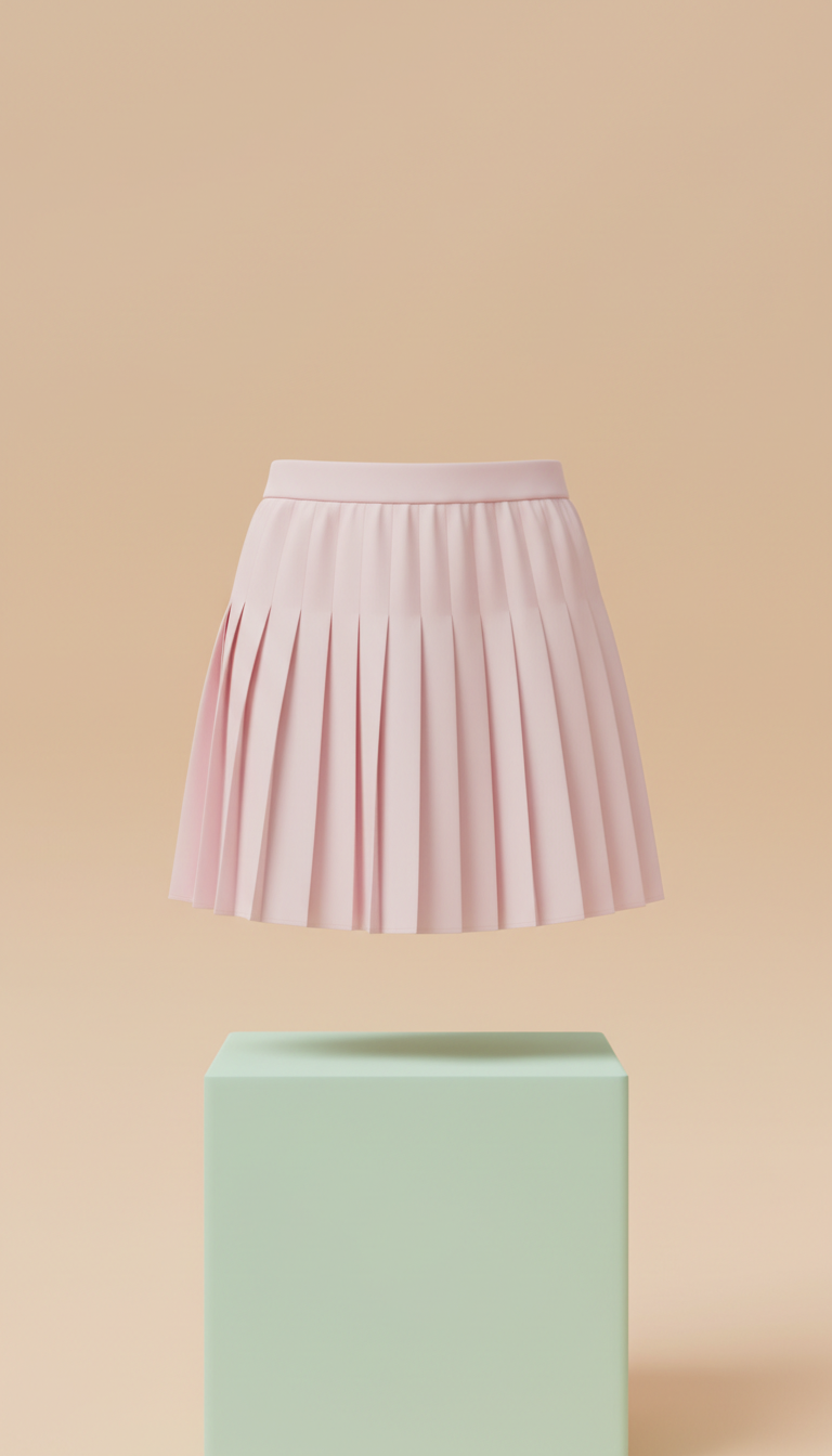 Pink Pleated Mini Skirt